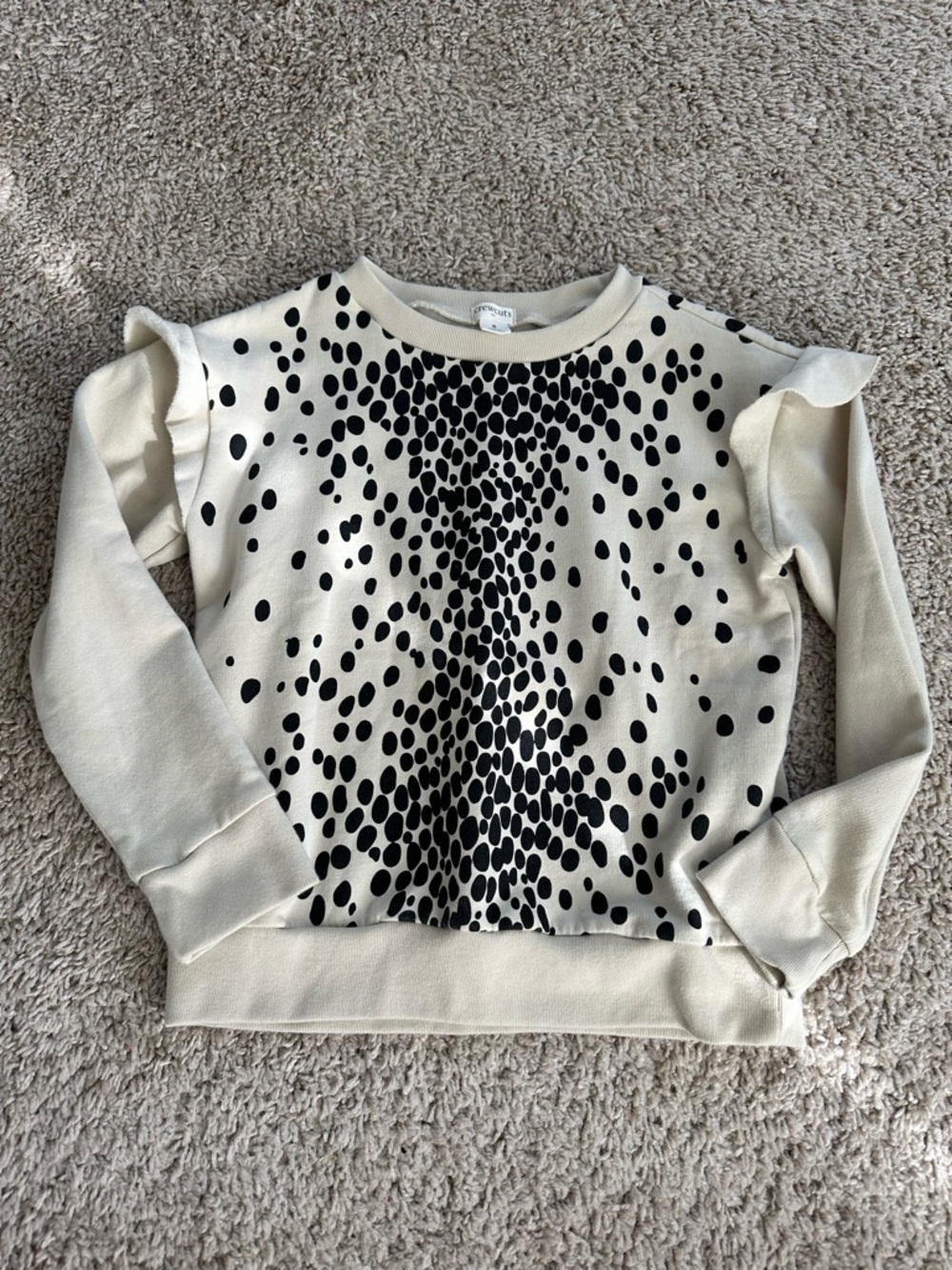 Girls Crewcuts Pullover Sweatshirt with Black Spot Print size 8